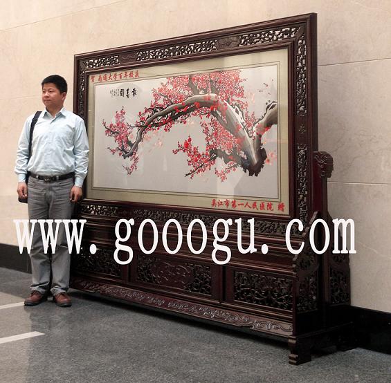 南通大學百年校慶，圖片館屏風，刺繡屏風，蘇繡屏風，雙面繡屏風，校慶屏風