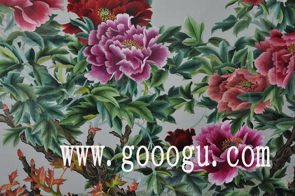 蘇繡屏風(fēng)，刺繡屏風(fēng)圖，榮華富貴刺繡畫