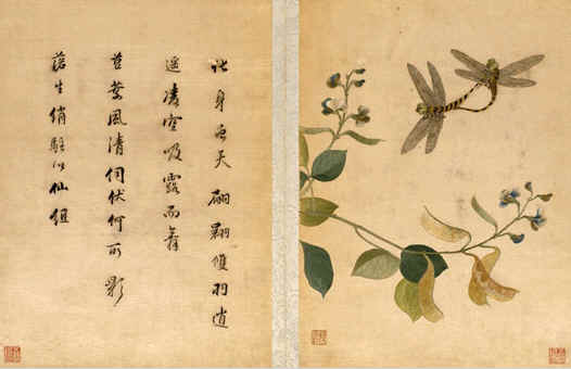 《扁豆蜻蜓圖》,顧繡宋元名跡之七，上海顧繡，上海刺繡名作