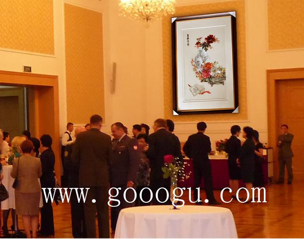 牡丹蘇繡畫，牡丹刺繡精品畫